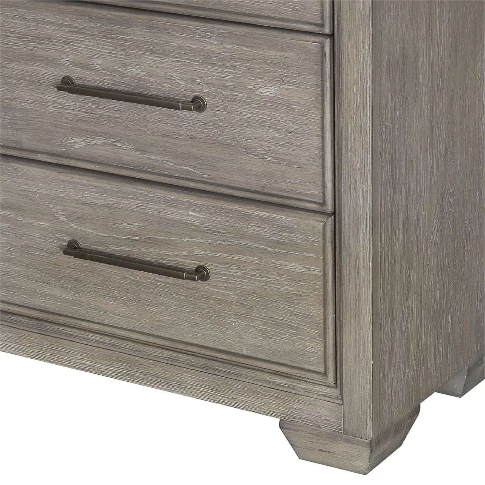 Andover Solid Wood 6 Drawer Dresser with Mirror in Dove Gray by Samuel Lawrence
