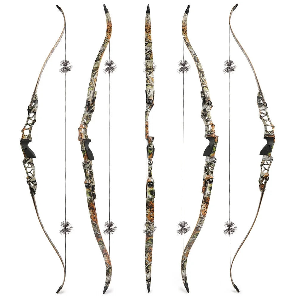 64 inch 30-60 lbs Outdoor Shooting Alloy Material Jungle Coating Hunting and Archery Adult Bow （camo 40lbs）