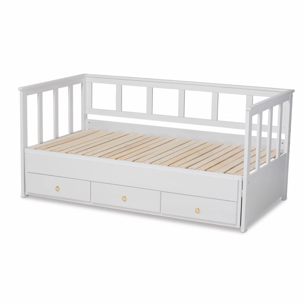 Baxton Studio Kendra White Finished Expandable Twin Size to King Size Daybed