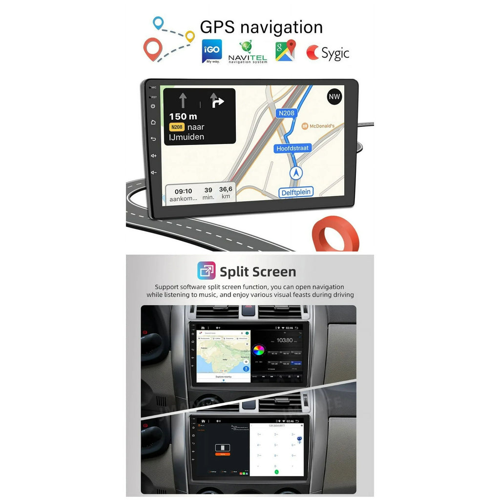 2+32G Android Radio Stereo fit 2007-2012 Toyota Yaris 9" 1280*720 HD in-Dash GPS Navigation CarPlay Android Auto