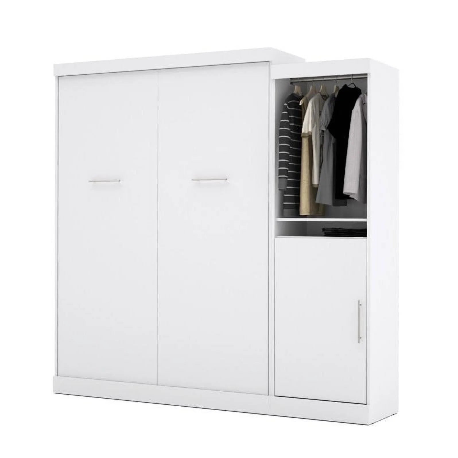 Atlin Designs 90" Engineered Wood Queen Wall Bed Kit in White