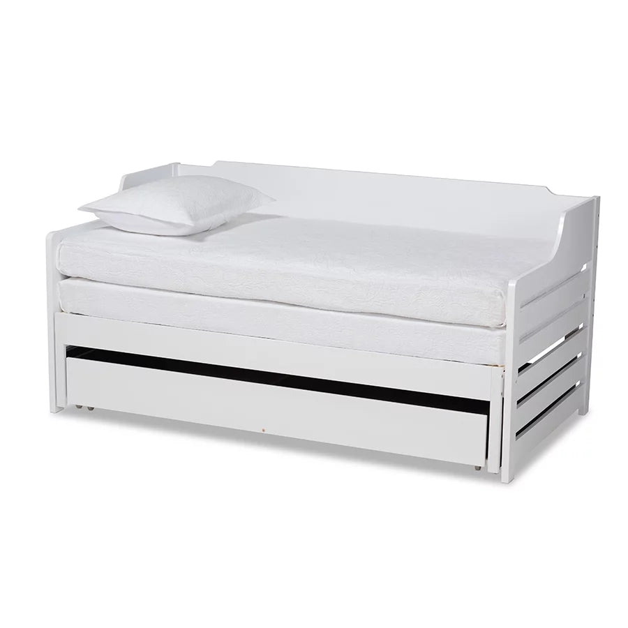 Baxton Studio Jameson Modern and Transitional White Finished Expandable Twin Size to King Size Daybed with Storage