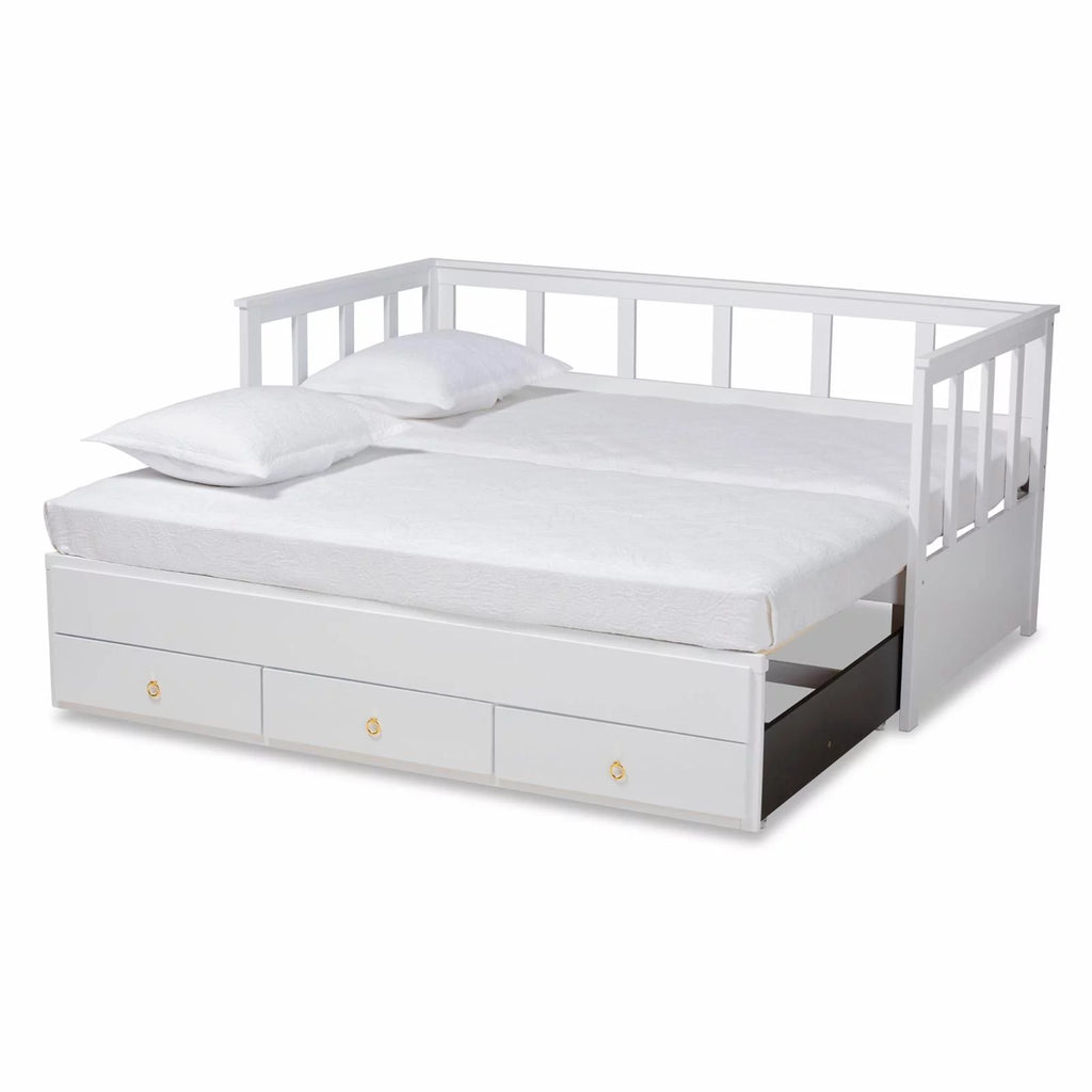 Baxton Studio Kendra White Finished Expandable Twin Size to King Size Daybed