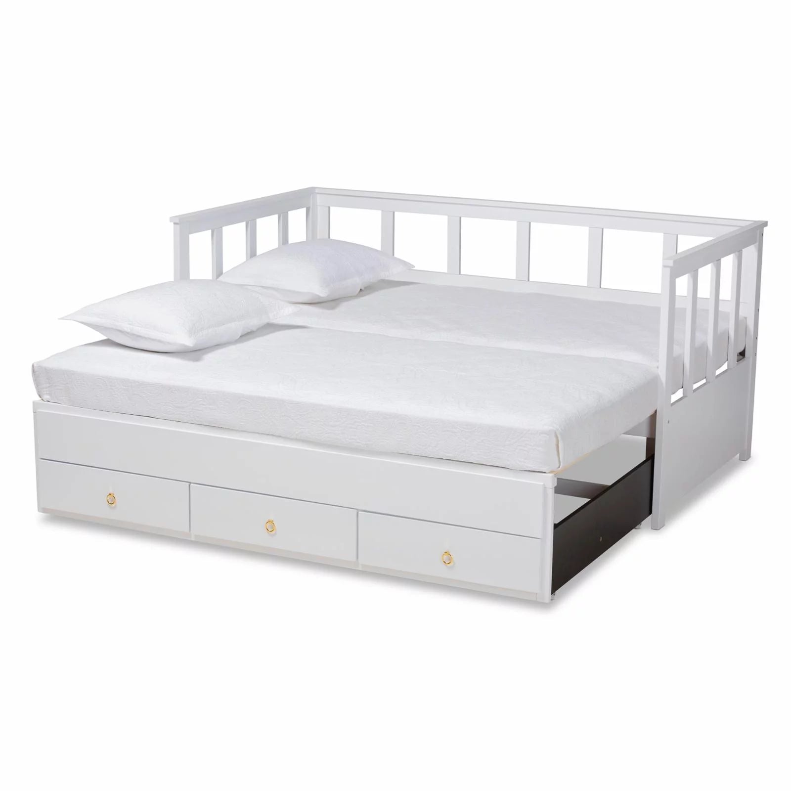 Baxton Studio Kendra White Finished Expandable Twin Size to King Size Daybed