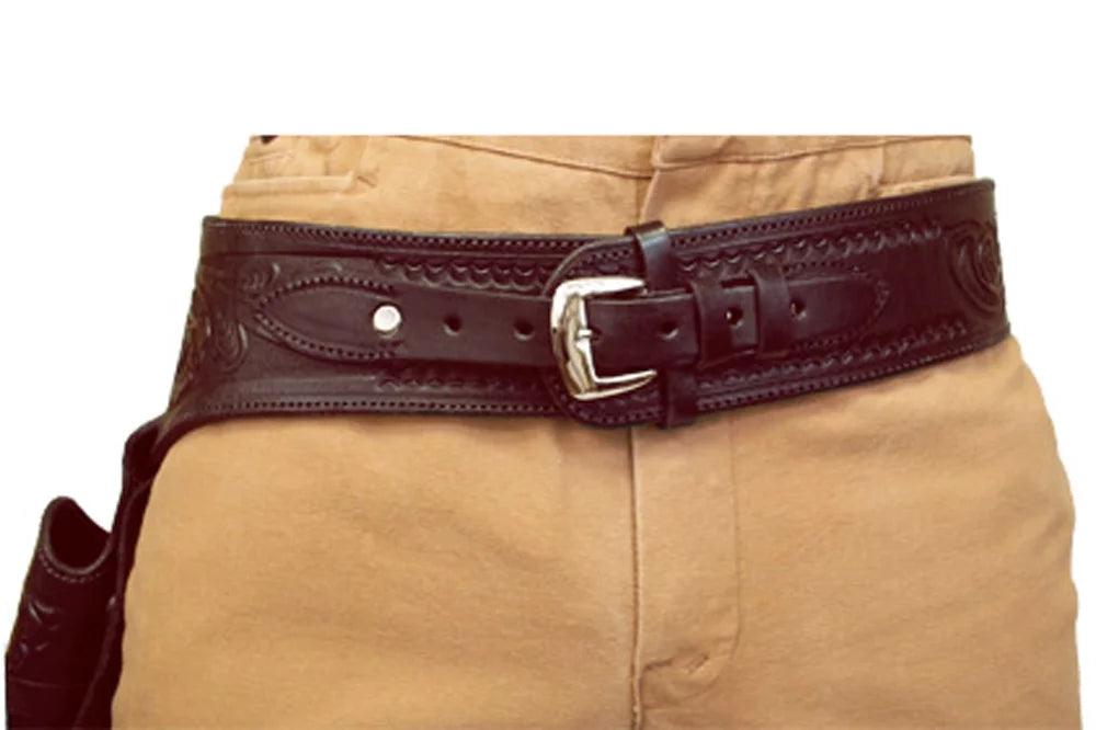 50HS 38 In Hilason Western Right Hand Gun Holster Rig 22 Cal Leather Cowboy