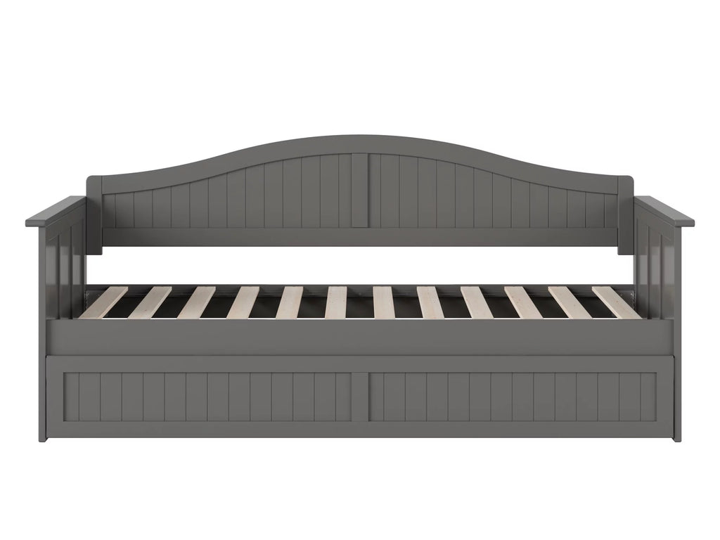 AFI Nantucket Wood Twin Size Daybed Frame with Twin Trundle Grey