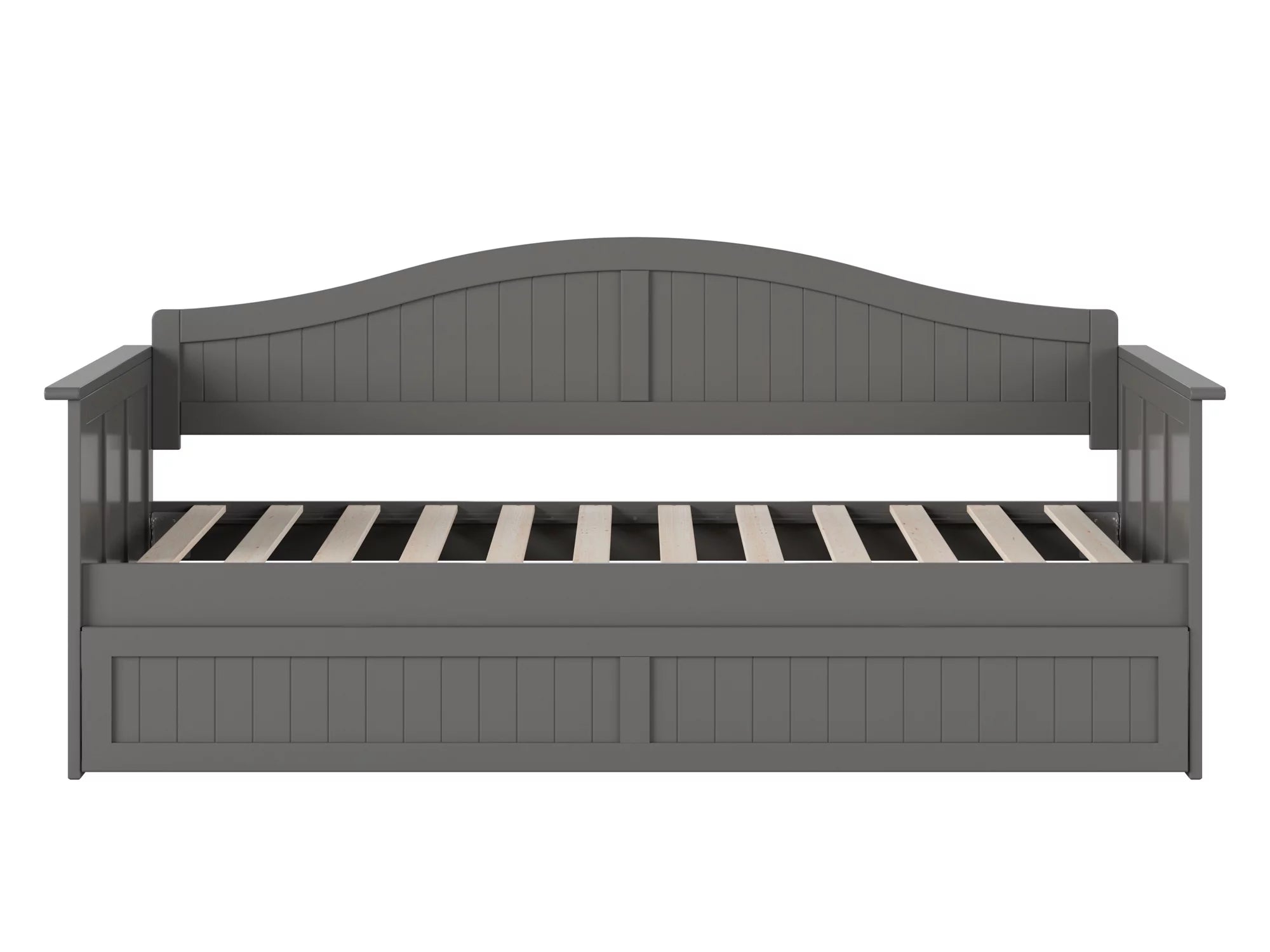 AFI Nantucket Wood Twin Size Daybed Frame with Twin Trundle Grey