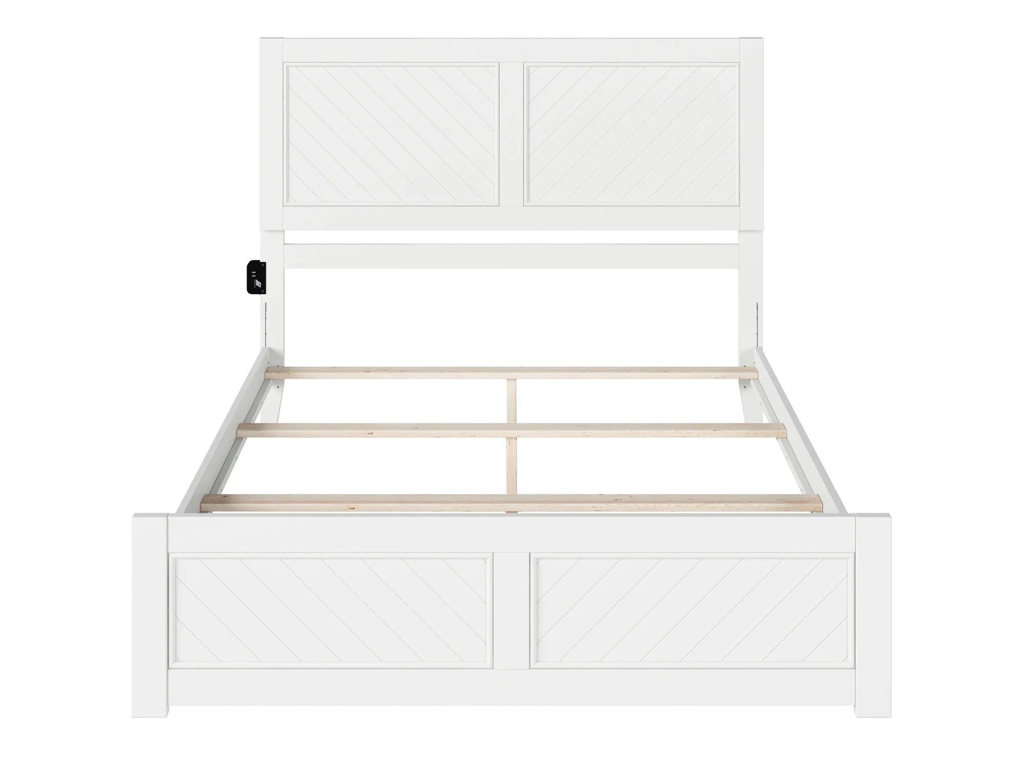 AFI Canyon White Solid Wood Foundation Bed Frame with Matching Footboard, Queen