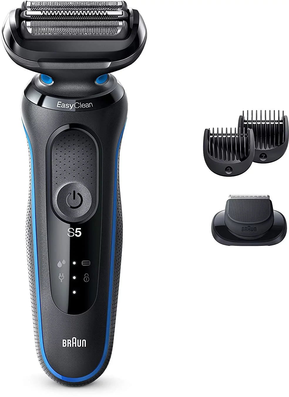 3 Pack - Braun Electric Razor for Men, Series 5 5020s Electric Foil Shaver with Beard Trimmer, Rechargeable, Wet & Dry with EasyClean