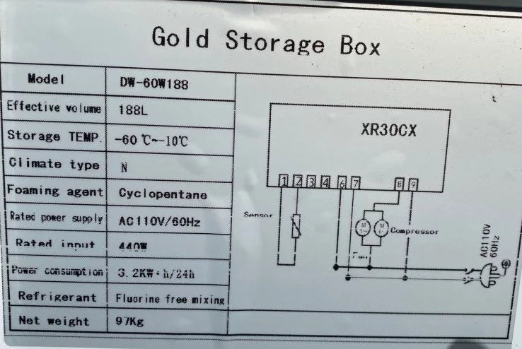-60°C 188 L Tuna fish seafood Sashimi freezer DW-60W188