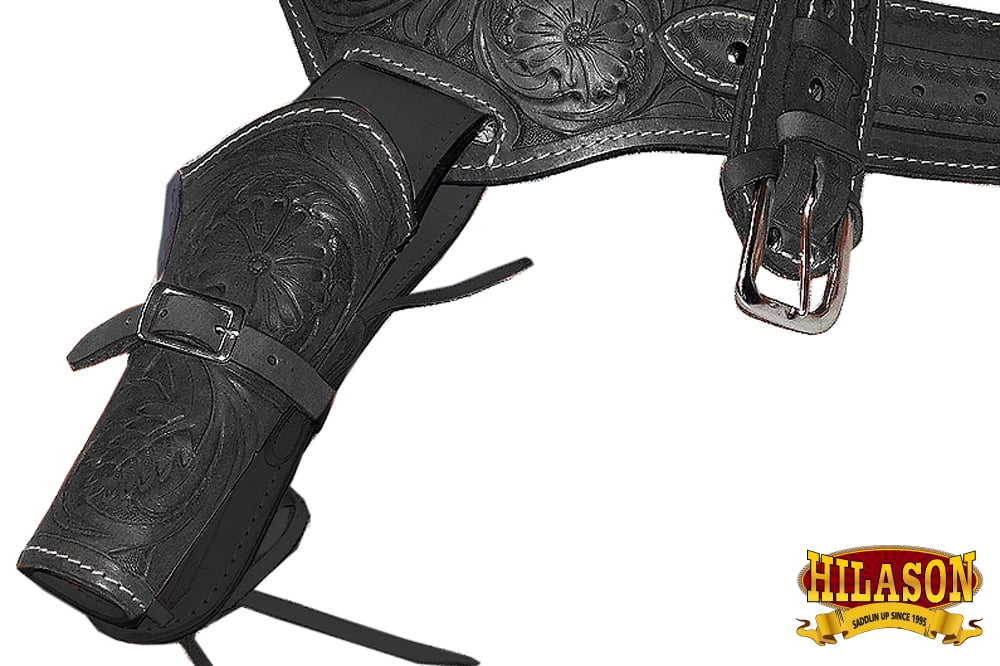 50HS 38 In Hilason Western Right Hand Gun Holster Rig 22 Cal Leather Cowboy