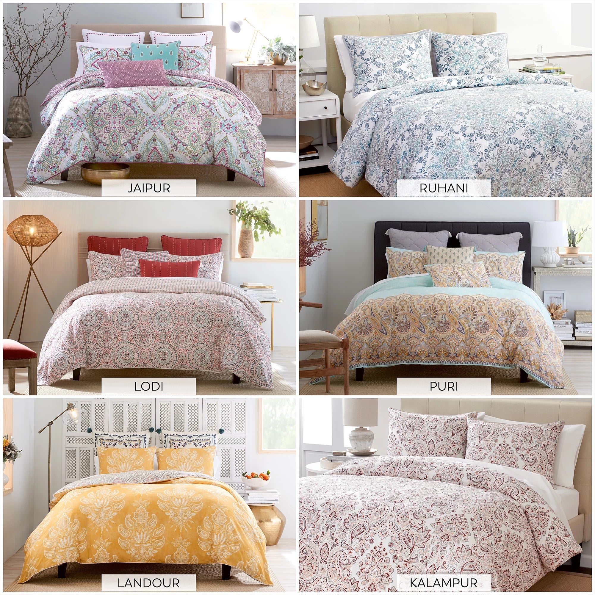 100% Cotton 3-Piece Percale Weave Reversible Comforter Set, King, Puri - Heirlooms of India