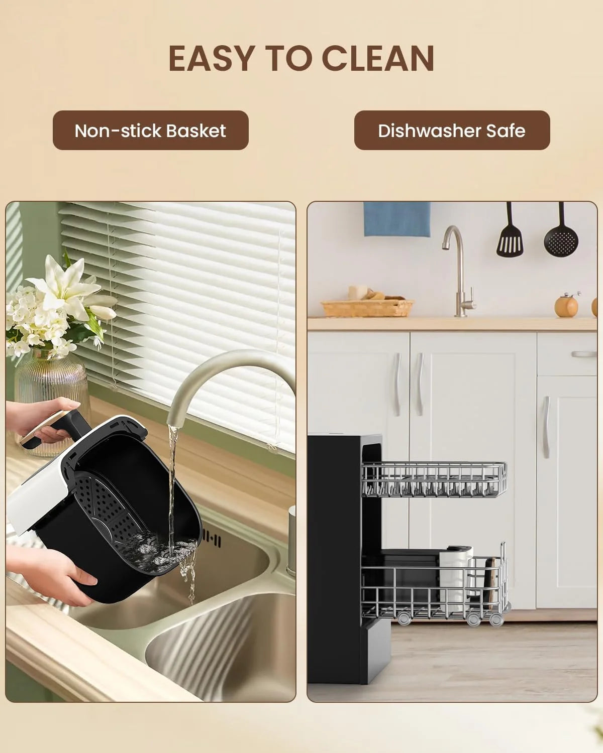 Air Fryer, VEWIOR 5.3Qt Air fryer with Viewing Window, 7 Custom Presets Large Air Fryer Oven with Smart Digital Touchscreen