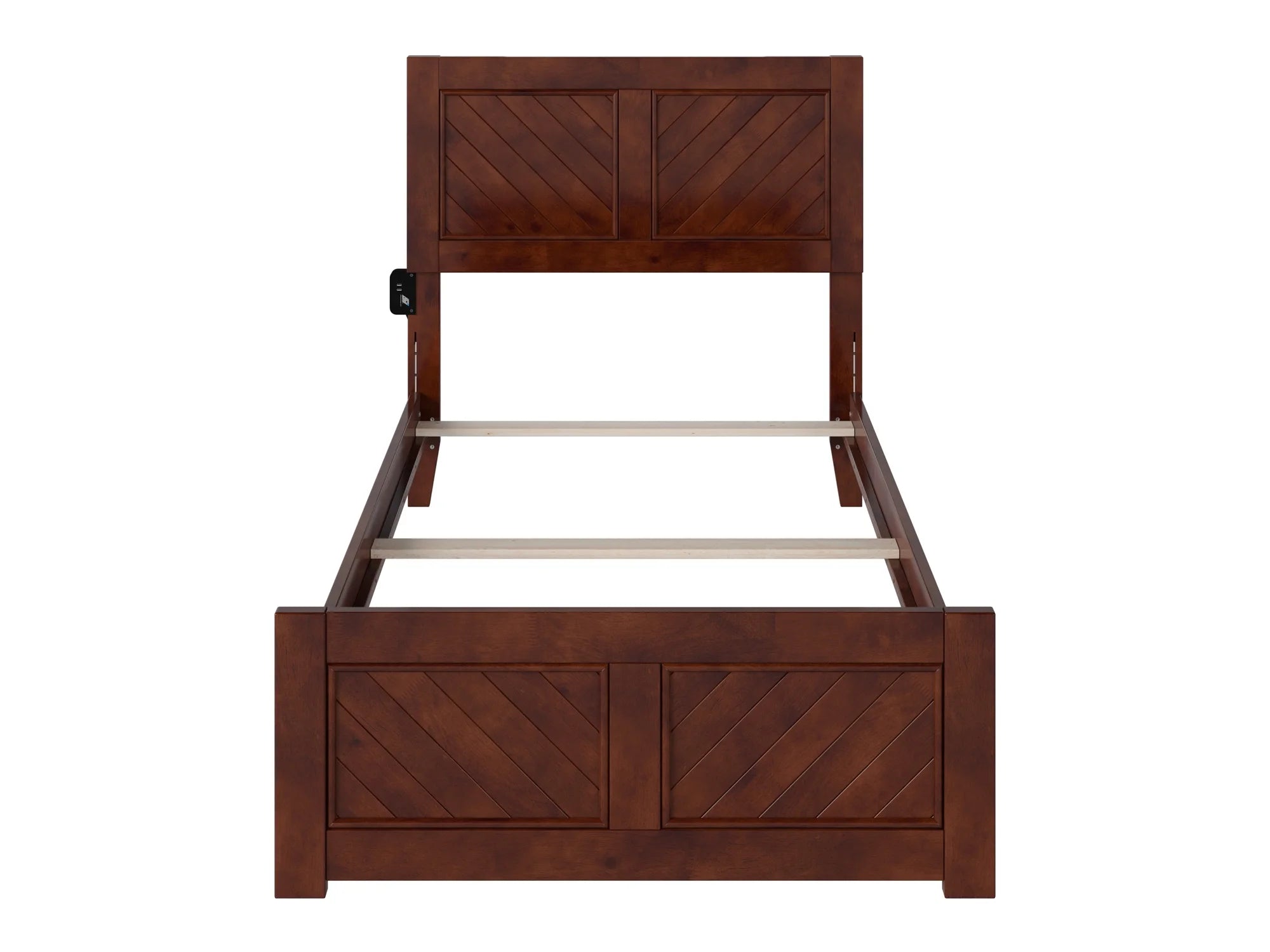 AFI Canyon Walnut Solid Wood Foundation Bed Frame with Matching Footboard, Twin XL