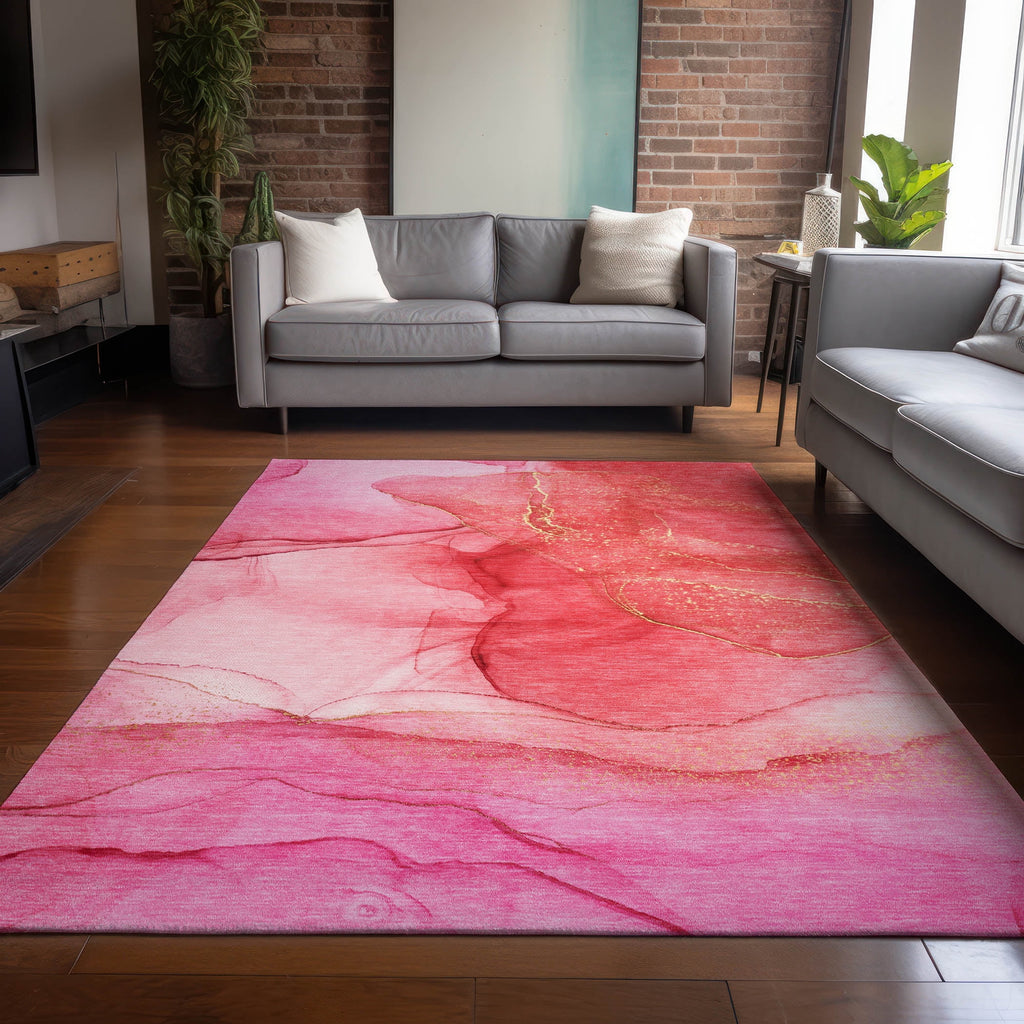 Addison Rugs Chantille ACN507 Pink 9' x 12' Indoor Outdoor Area Rug, Easy Clean, Machine Washable, Non Shedding, Bedroom, Living Room, Dining Room, Kitchen, Patio Rug