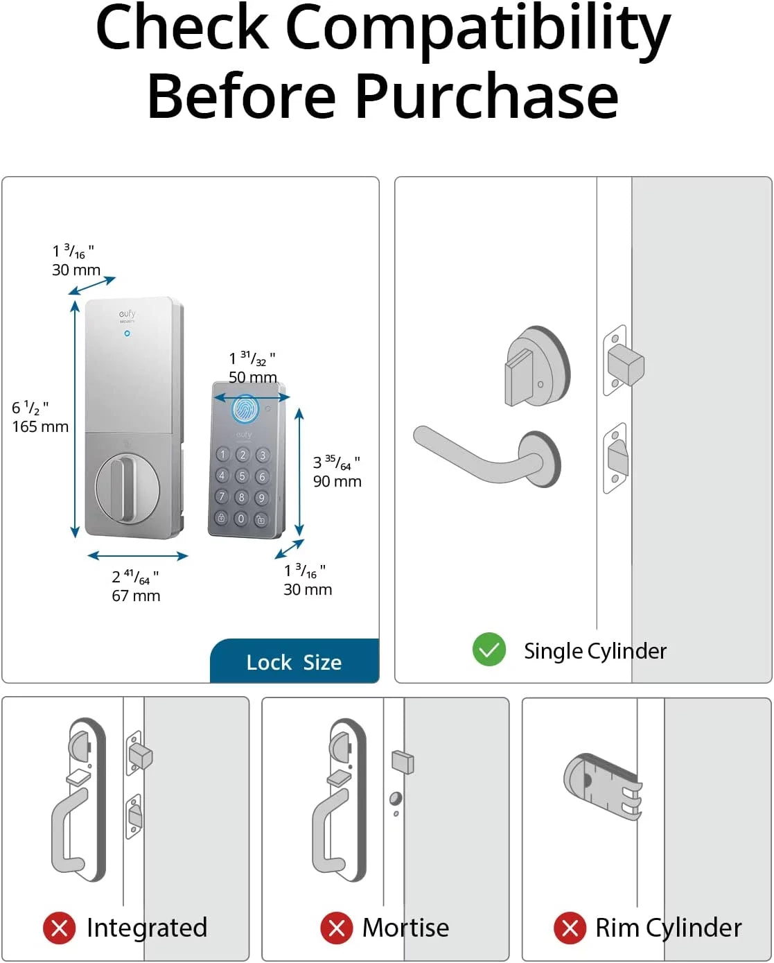 Anker eufy Security E260 Retrofit Smart Lock+Wireless Keypad, Fingerprint Smart Lock, Wi-Fi Lock