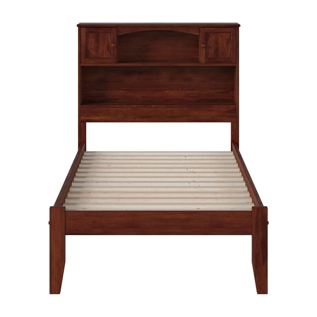 AFI Newport Walnut Twin XL Bookshelf Headboard Platform Bed