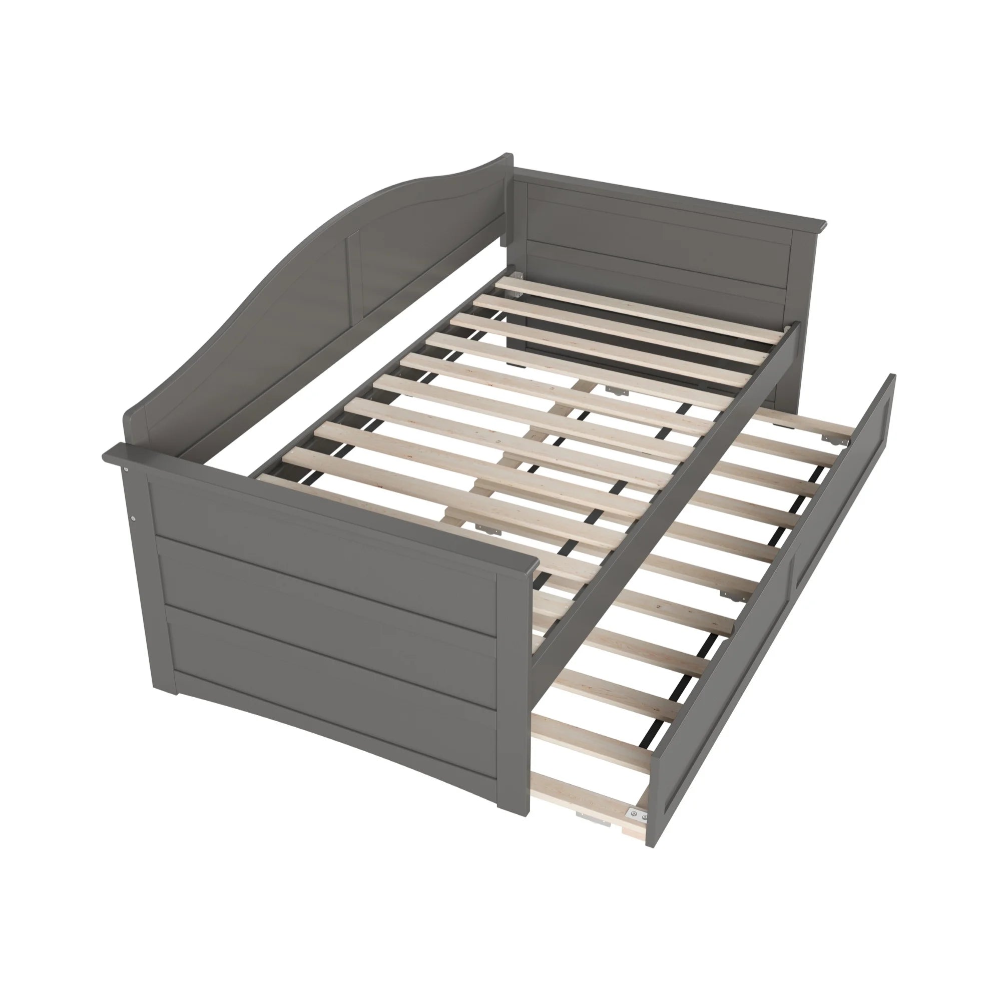 AFI Acadia Twin Wood Daybed with Twin Size Trundle in Grey