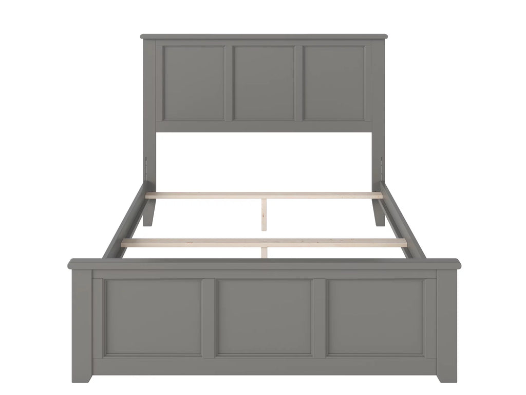 AFI Madison Full Solid Wood Traditional Bed with Matching Headboard Footboard Set in Grey