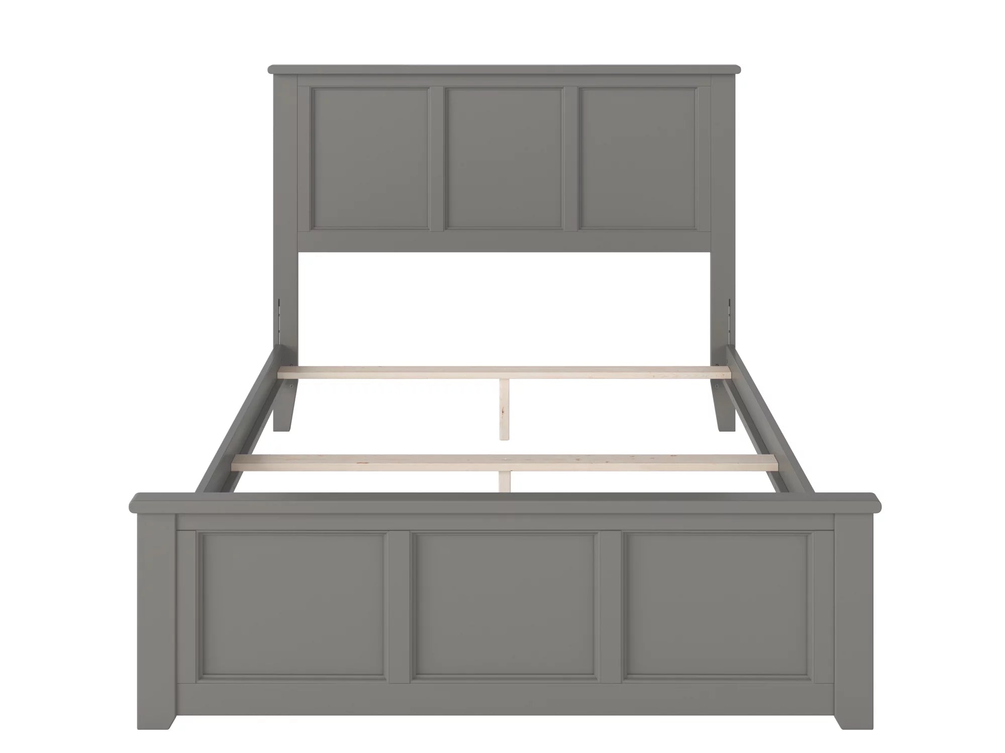 AFI Madison Full Solid Wood Traditional Bed with Matching Headboard Footboard Set in Grey