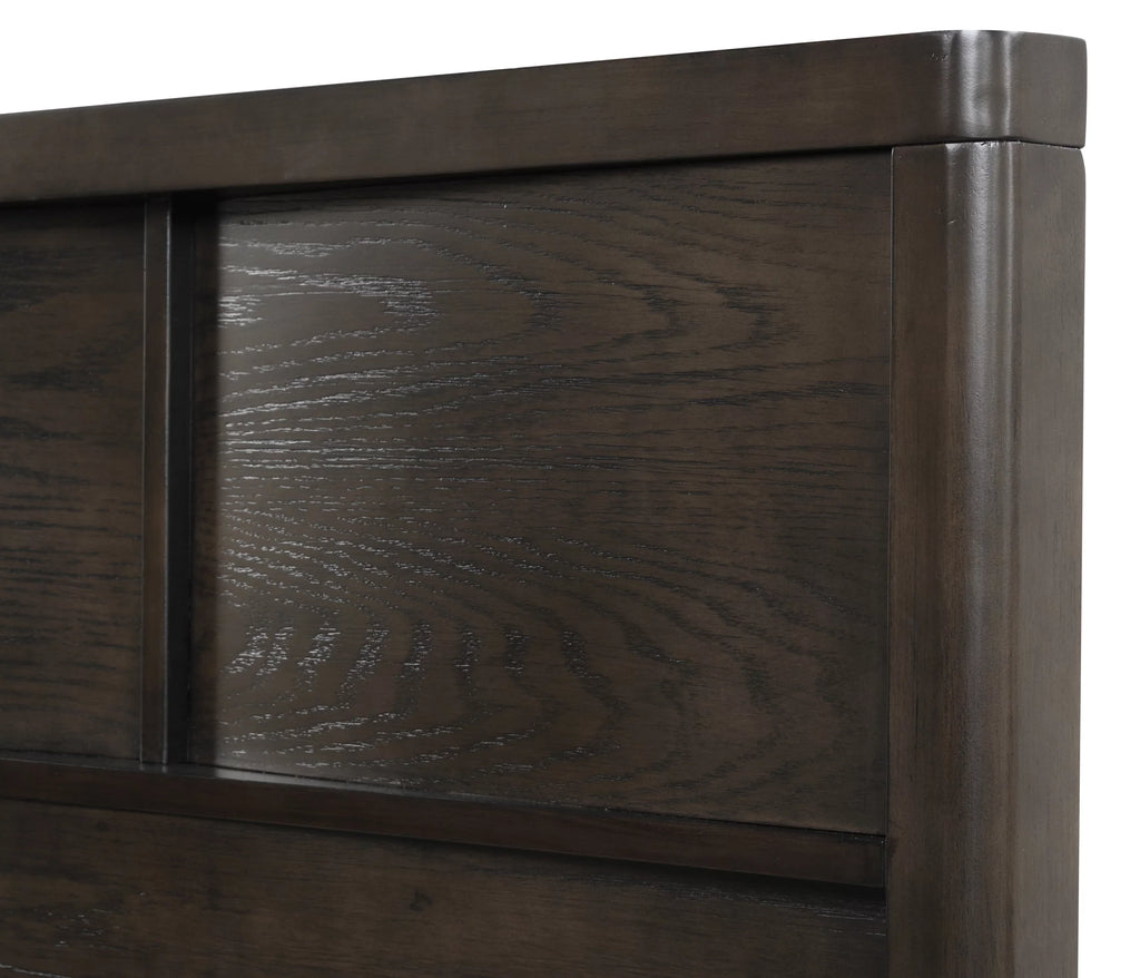 Belani Wood Panel Bed Set, King Bed, Dresser, Mirror, Nightstand, Chest, Espresso