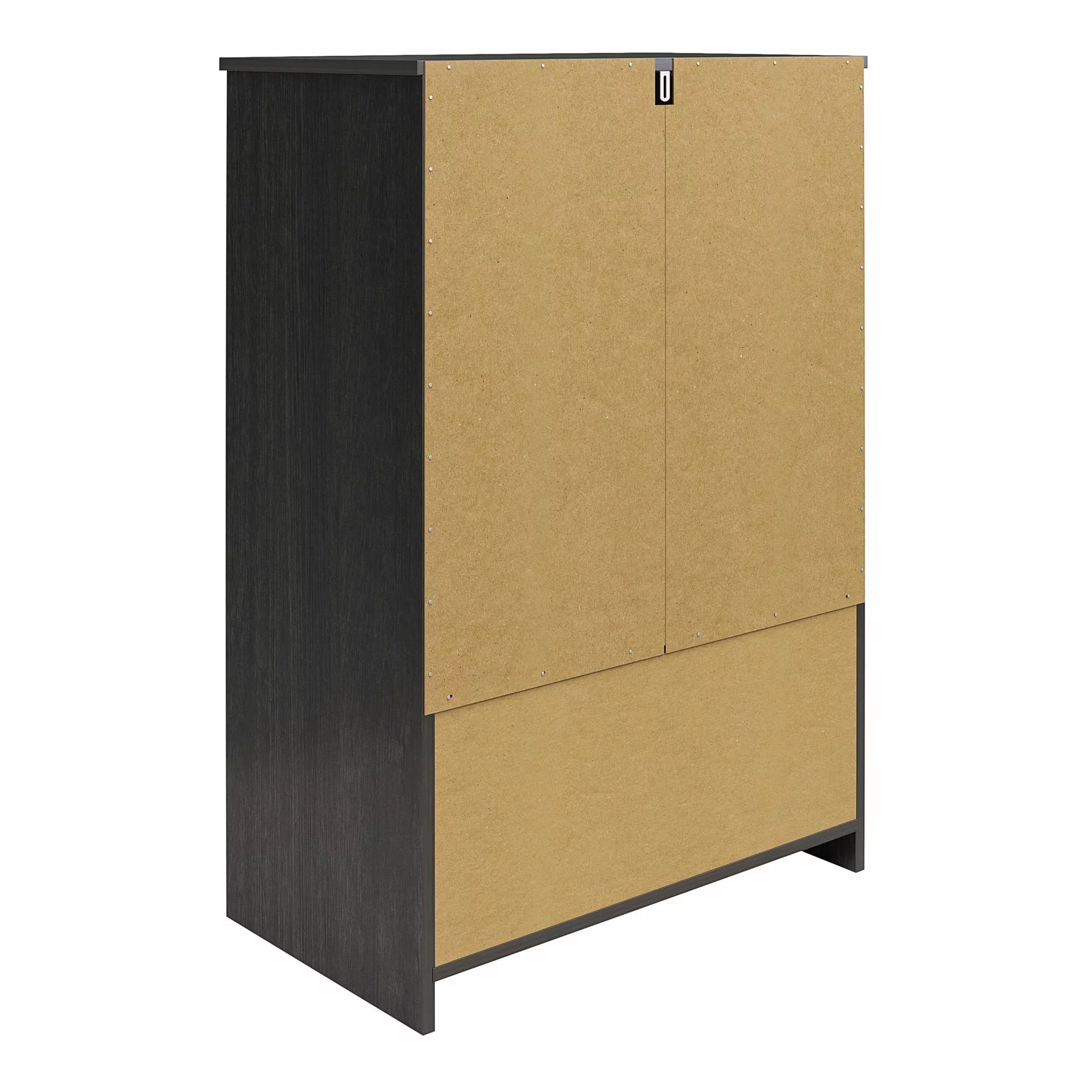 Ameriwood Home Edgewater 4 Drawer Dresser, Black Oak