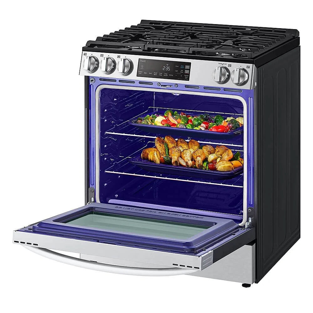 30 Inch Slide-In Gas Smart Range with 5 Sealed Burners, 5.8 cu. ft. Oven Capacity,