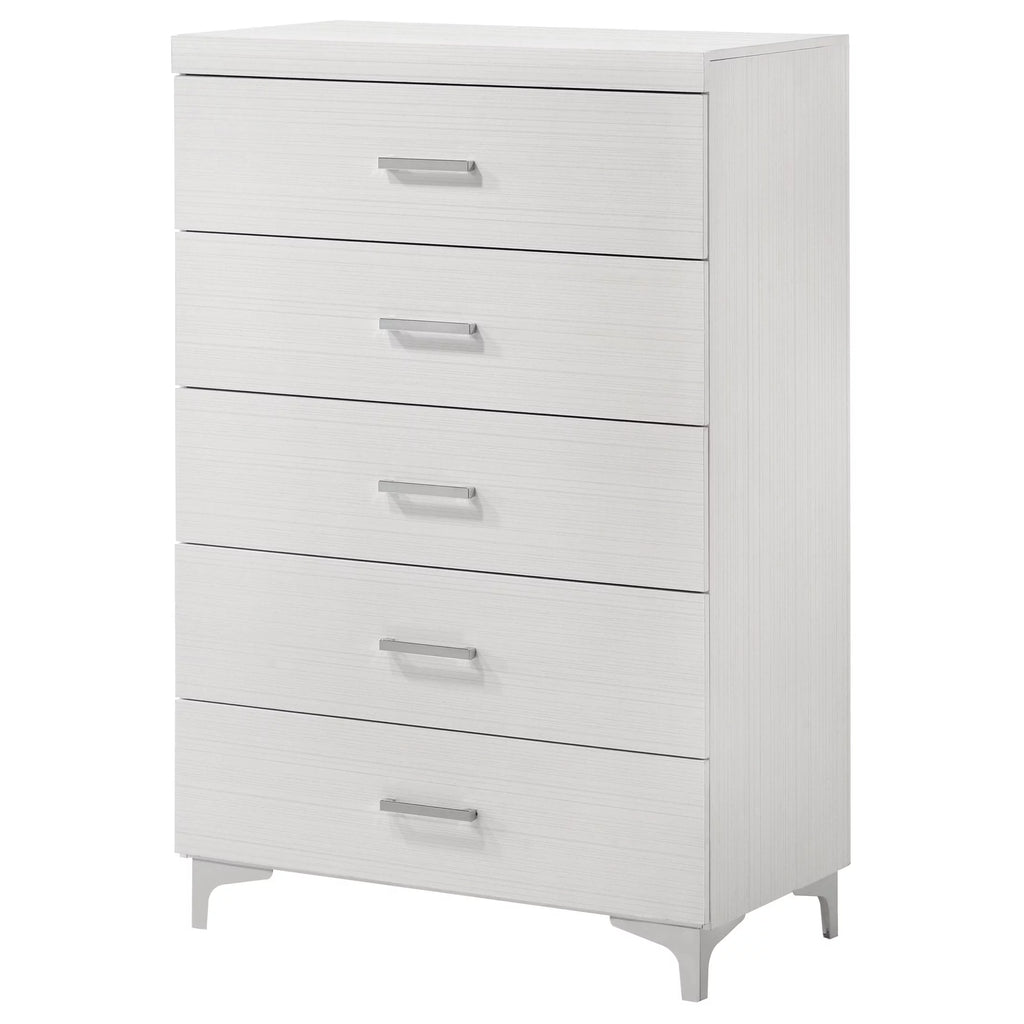 ACME Casilda 5-Drawer Wooden Chest in White