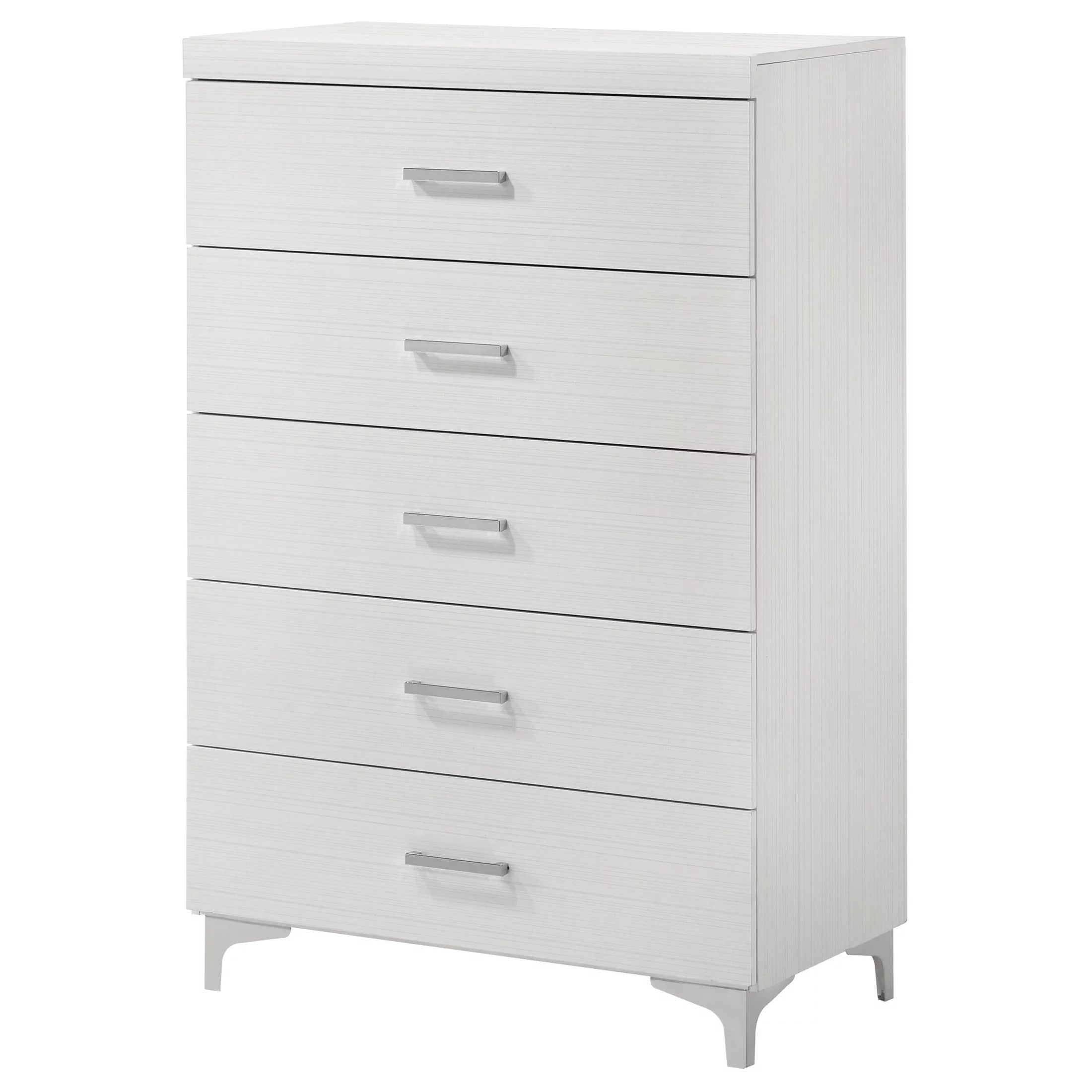ACME Casilda 5-Drawer Wooden Chest in White