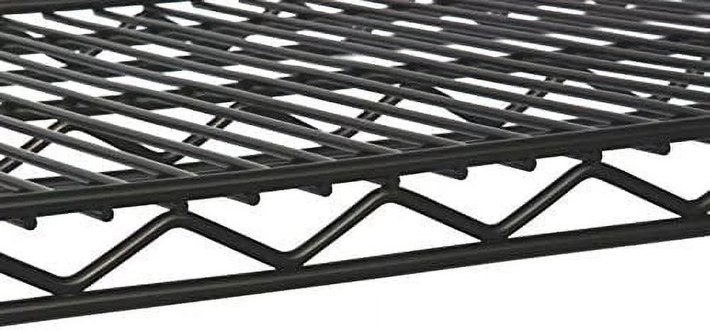 18" Deep x 72" Wide x 92" High 4 Tier Black Wire Shelf Truck with 800 lb Capacity