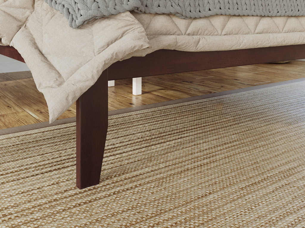 AFI Warren 14" Full Wood Platform Bed Frame with Slatted Headboard, Walnut