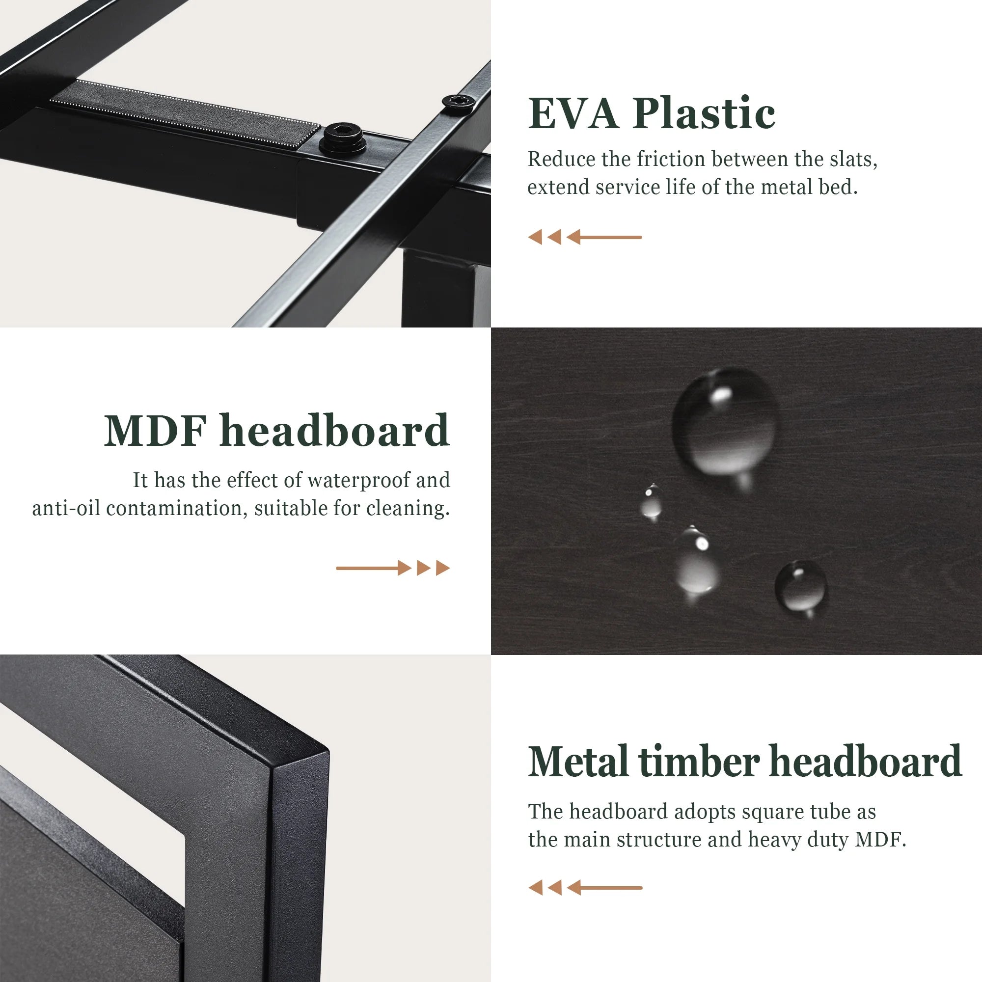 Amolife Full Size Metal Platform Bed Frame with Headboard & Footboard, Black