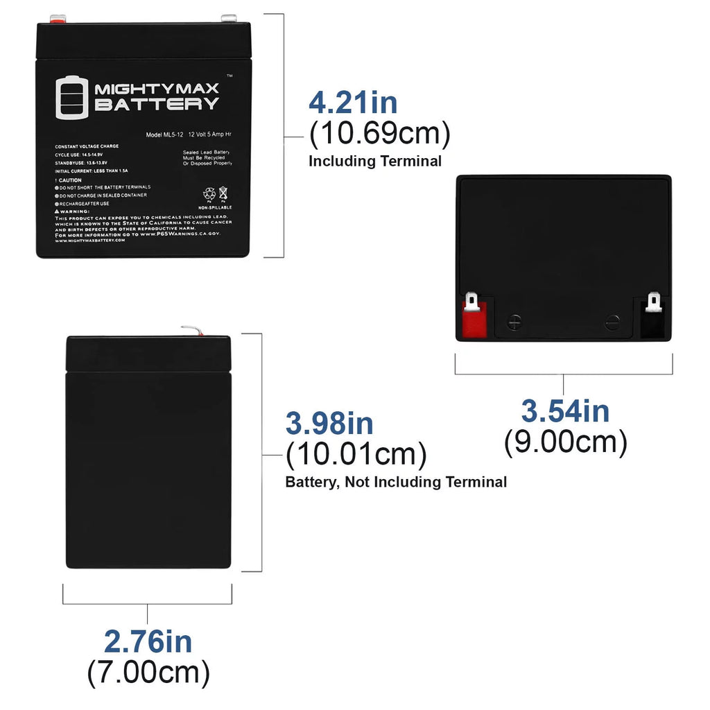 12V 5Ah Replacement Battery compatible with Interstate Power Patrol SEC1055