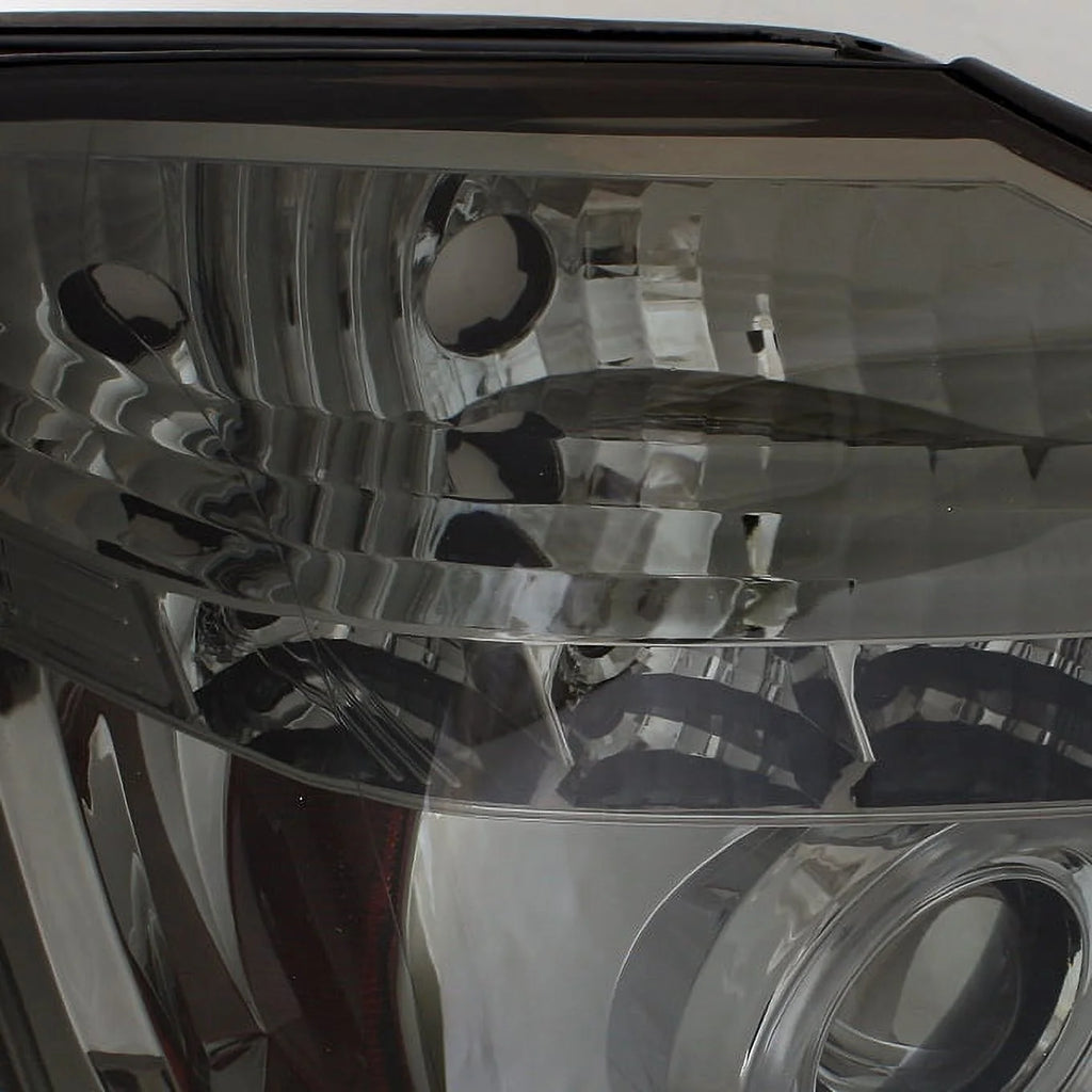 AKKON - For 2004-2015 Titan Smoked Dual Halo LED Projector Headlights + Dark Red Tail Light Lamp