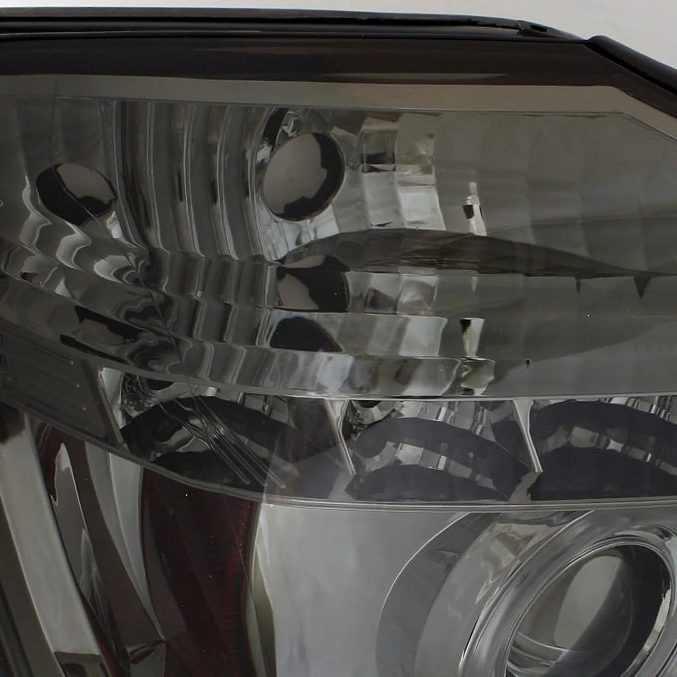 AKKON - For 2004-2015 Titan Smoked Dual Halo LED Projector Headlights + Dark Red Tail Light Lamp