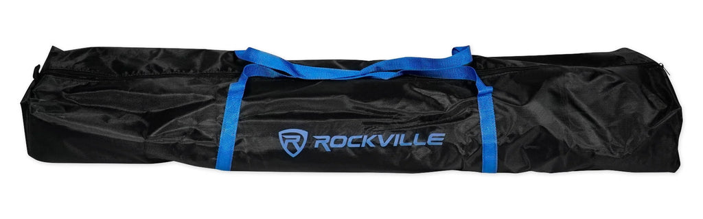 (2) Rockville SPGN154 15" 1600W DJ PA Speakers+Powered 4-Ch. Mixer+Stands+Cables