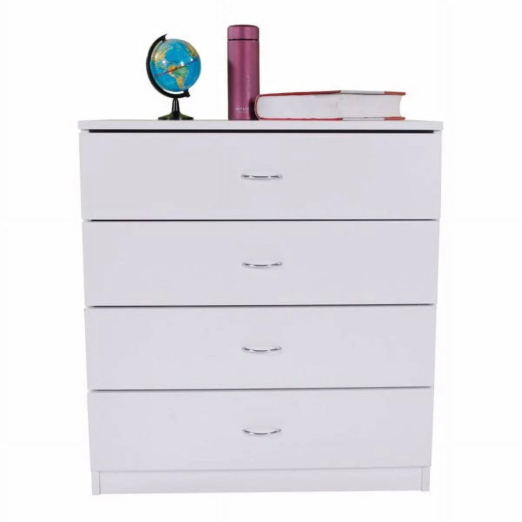 Arturesthome MDF Wood Simple 4-Drawer Dresser White