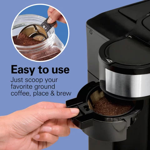 2-Way Brewer, Single Serve or 12 Cup Coffee Maker, Black, 49980A