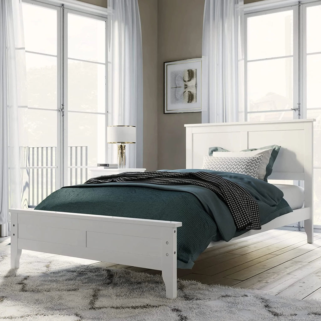 Bedroom Sets, 3 Pieces Bedroom Sets With Full Size Bed, Nightstand End Table And Dresser, Wood Bedroom Furniture Set (White_Full, 3 Piece)