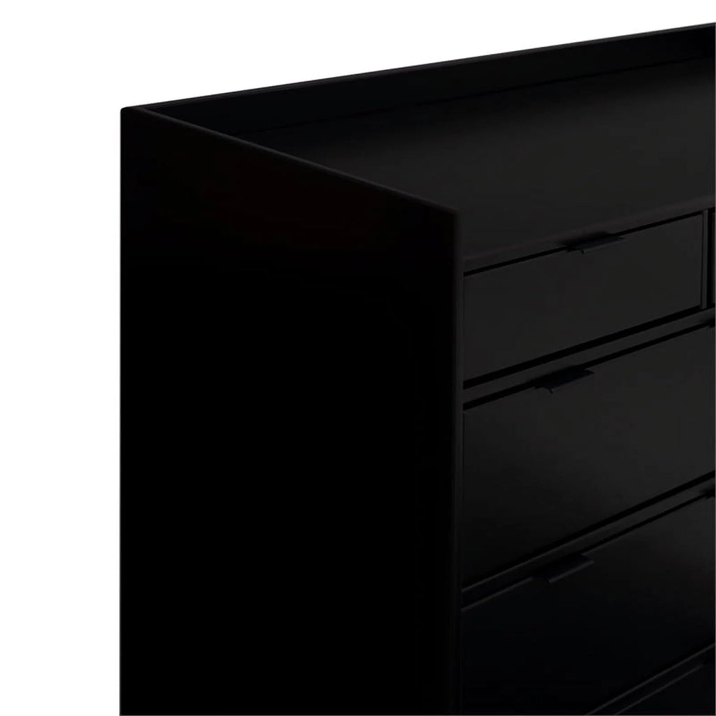 60" Lee 9 Drawer Solid Wood Dresser - Black