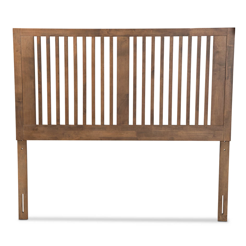 Baxton Studio Harena Contemporary/Modern Slat Back Support Rubberwood Headboard, King, Ash Walnut