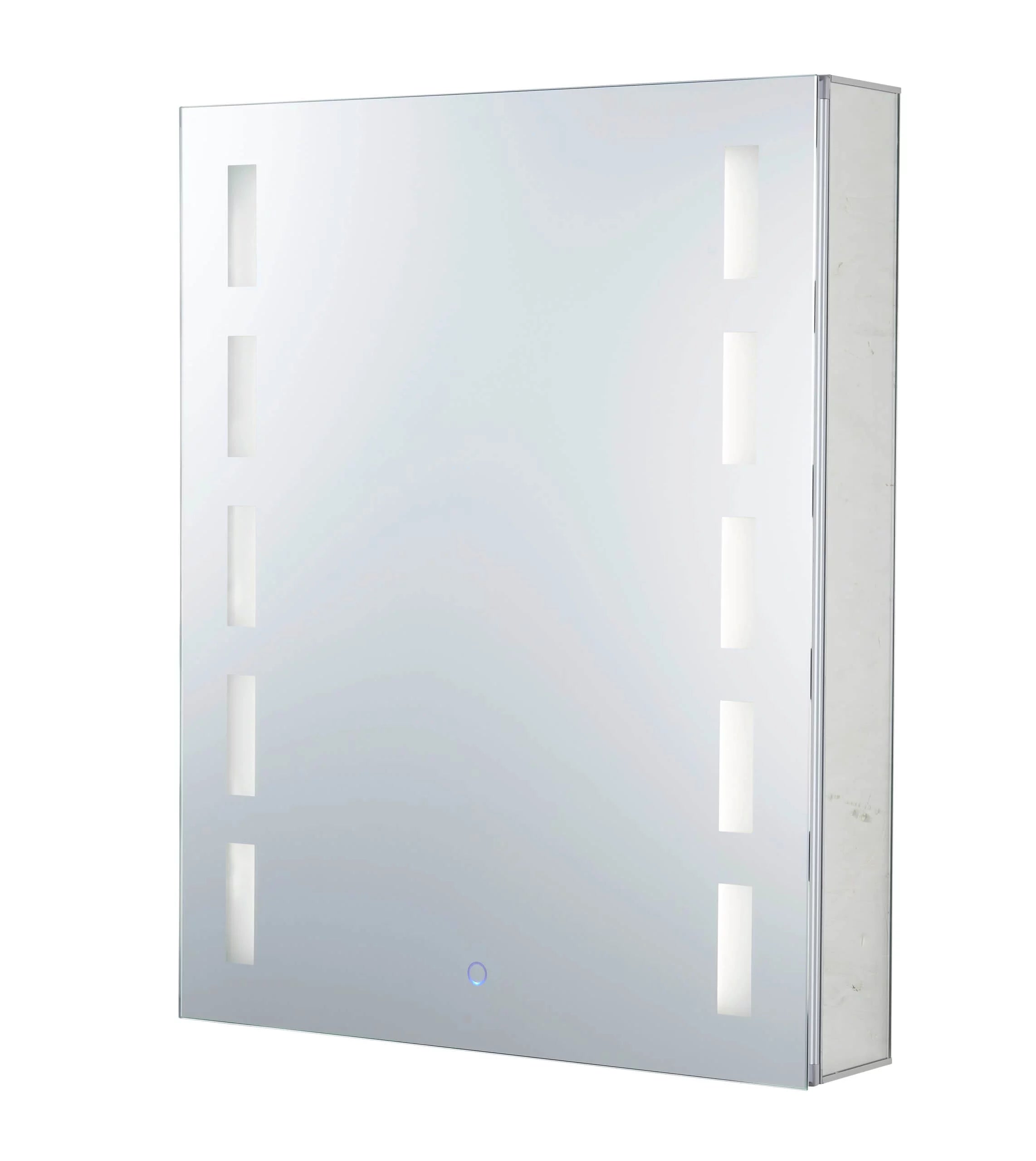 Bathroom Medicine Cabinet, Aluminum, Recessed/Surface Mount, 24" x 30", Left Hand Hinged, Mirrored w/LED