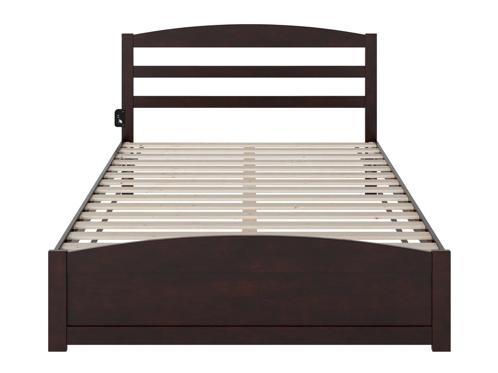 AFI Warren 14" Queen Wood Platform Bed Frame with Headboard and Footboard, Espresso