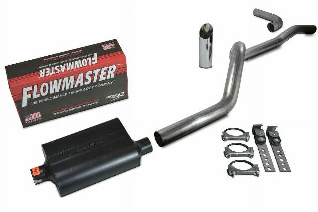 84-01 Jeep Cherokee 2.5" Aluminized Exhaust Kit Flowmaster Super 40 Tip Side
