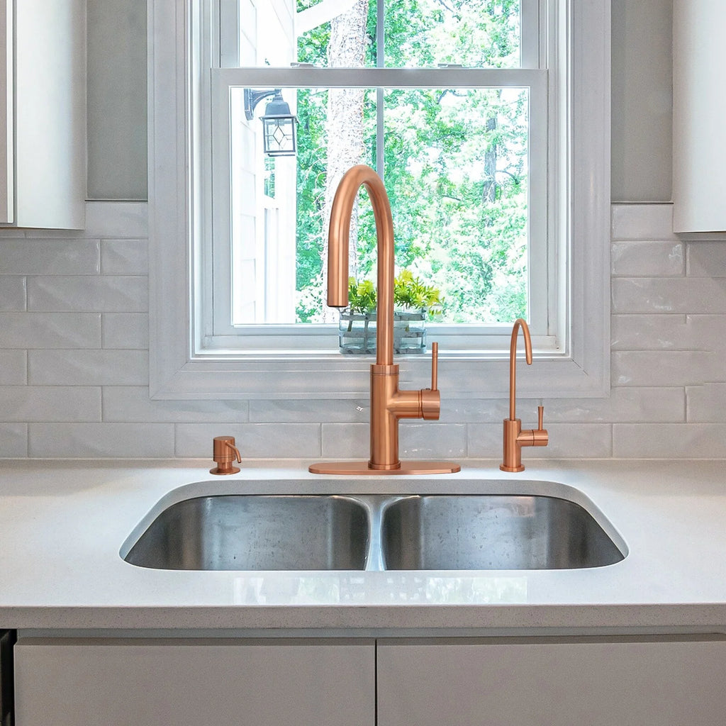 Akicon One-Handle Pull-Down Kitchen Faucet Copper Copper Finish