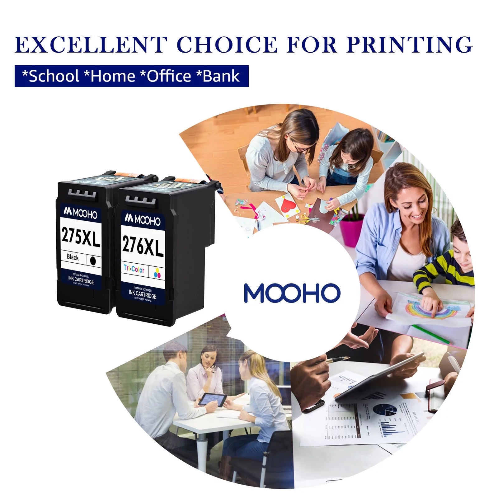 275XL and 276XL Ink Cartridges Combo Pack Replacement for Canon Printer Ink 275 276 Combo Pack 275XL 276XL PG-275 CL-276 for Pixma TS3522 TR4720 TR4700 TR4722 TS3500 TS3520 (4-Pack)