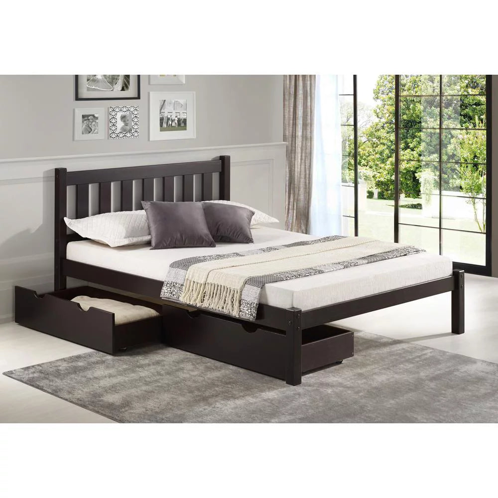 Alaterre Poppy Full Bed with Storage Drawers, Espresso