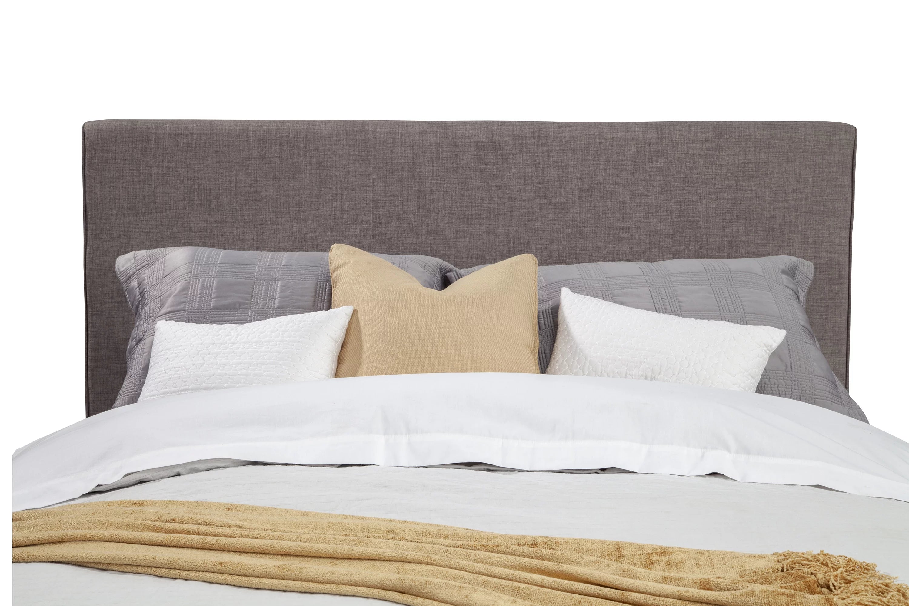 Alpine Furniture Britney California King Upholstered Platform Bed in Dark Gray