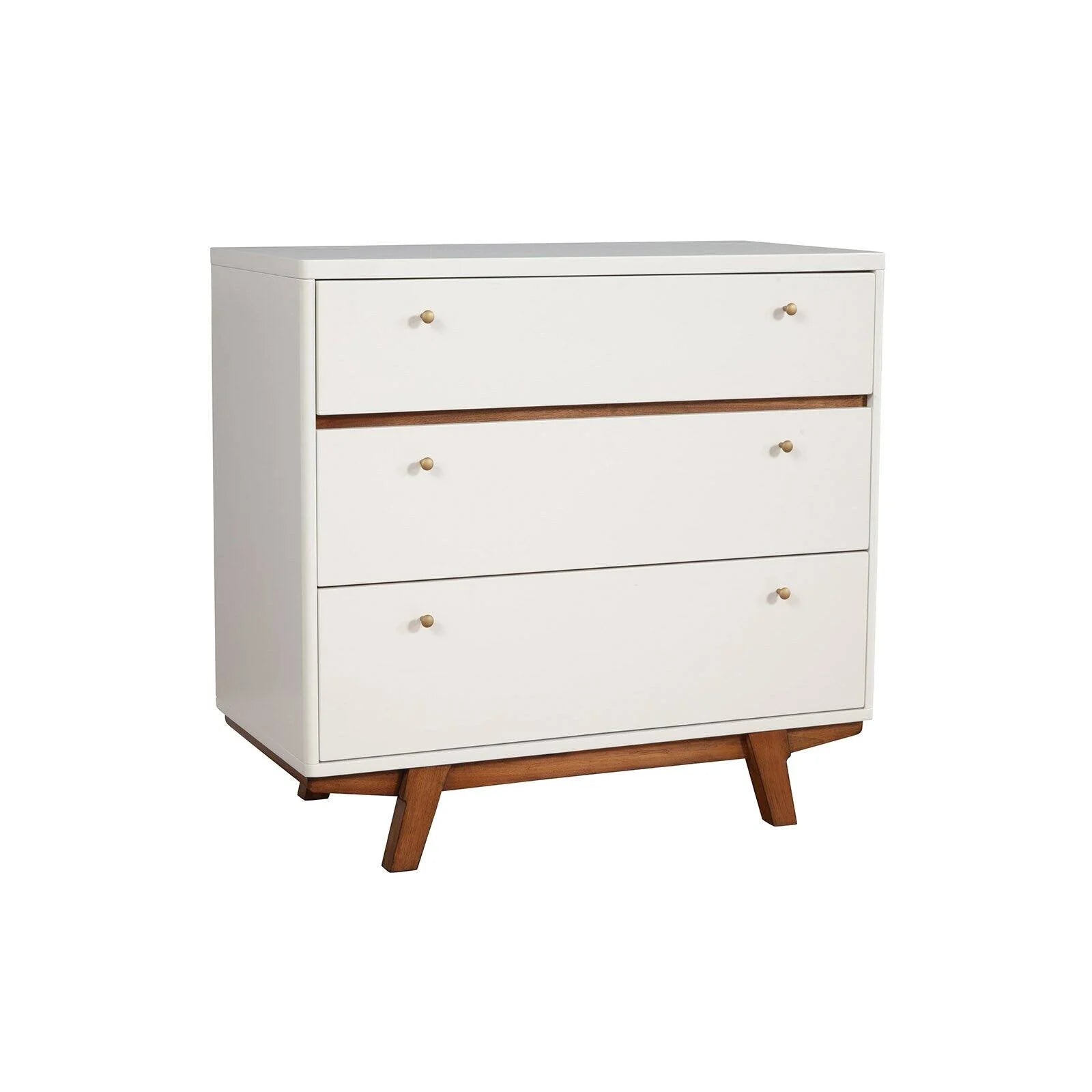 Alpine Furniture Dakota 3 Drawer Small Wood Chest in White