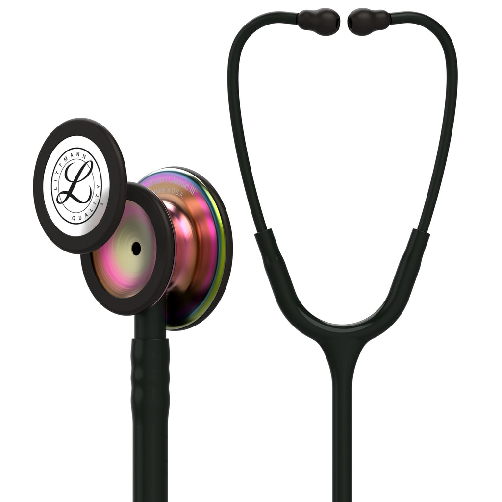 3M Littmann Classic III Stethoscope, Smoke-Finish, Black Tube, 27 inch, 5811